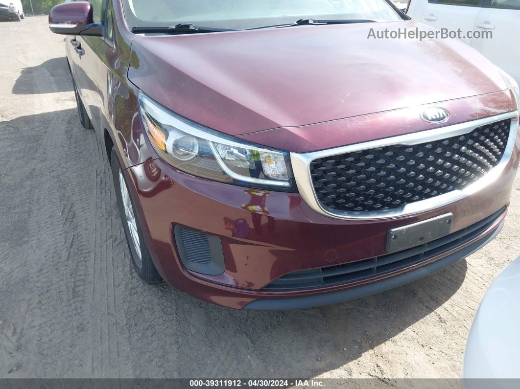 2017 Kia Sedona Lx Burgundy vin: KNDMB5C16H6231572