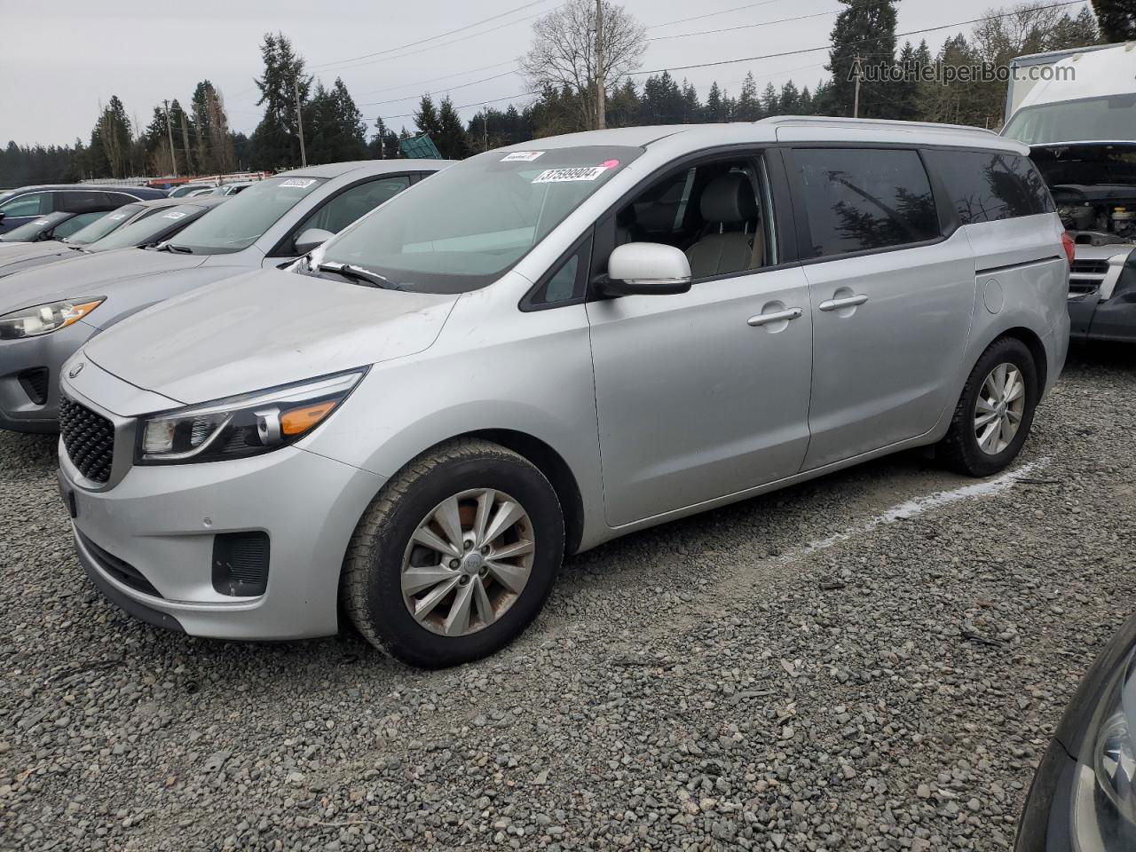 2017 Kia Sedona Lx Silver vin: KNDMB5C16H6243625