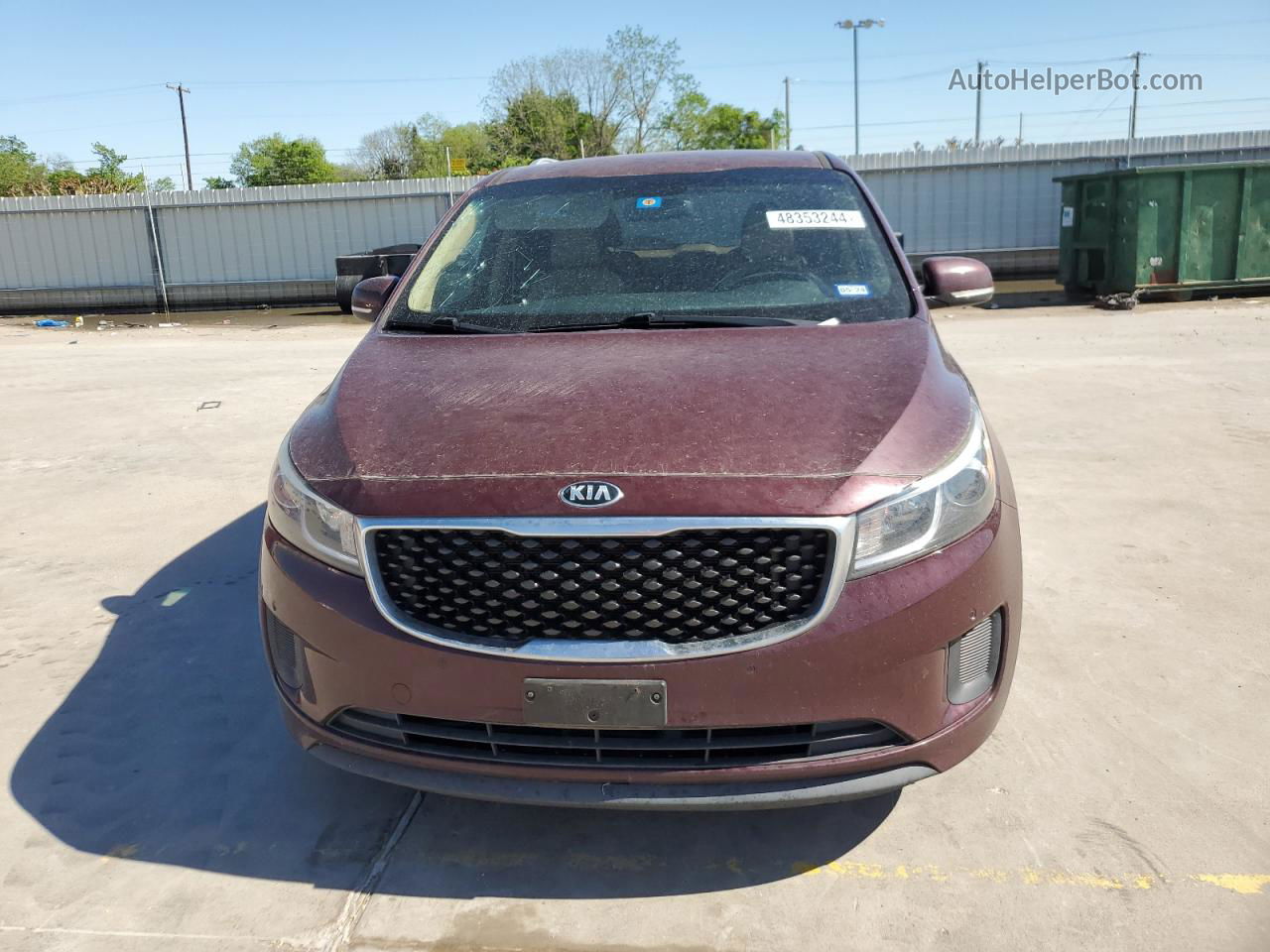 2017 Kia Sedona Lx Бордовый vin: KNDMB5C16H6330876