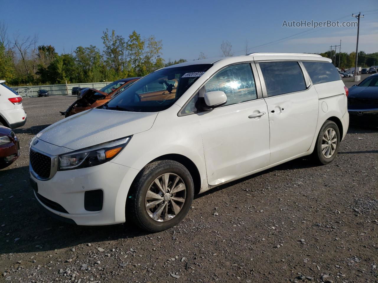 2017 Kia Sedona Lx White vin: KNDMB5C17H6330496