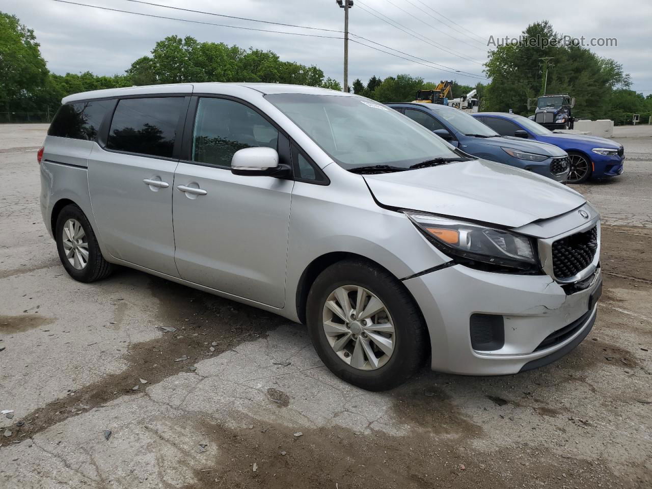 2017 Kia Sedona Lx Silver vin: KNDMB5C18H6227300