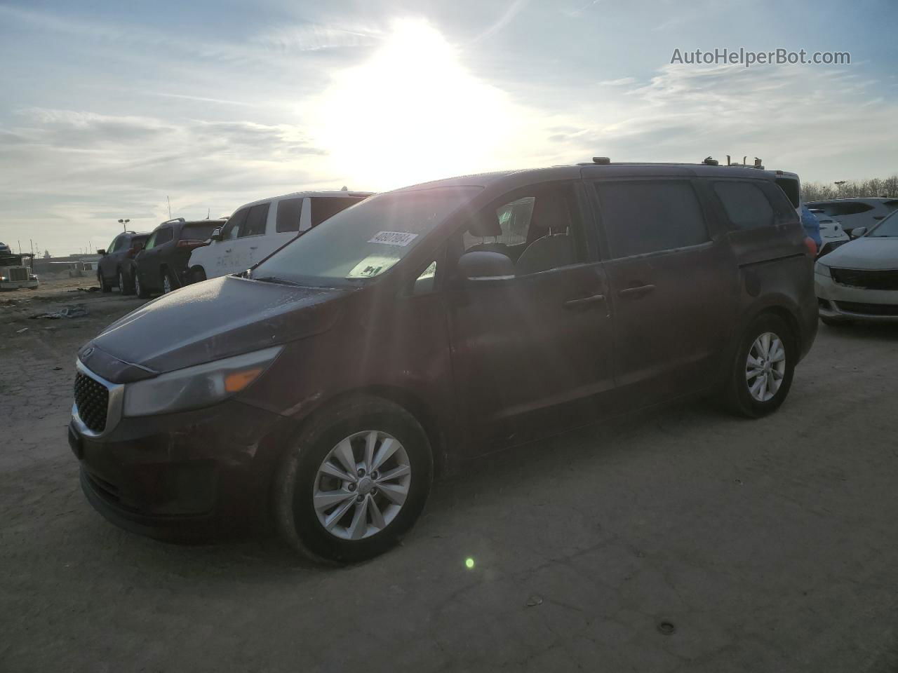 2017 Kia Sedona Lx Burgundy vin: KNDMB5C19H6219772