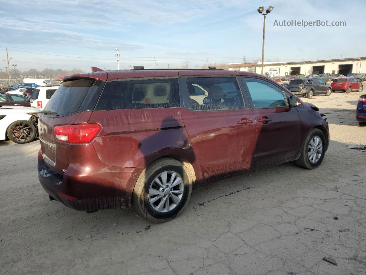 2017 Kia Sedona Lx Burgundy vin: KNDMB5C19H6219772