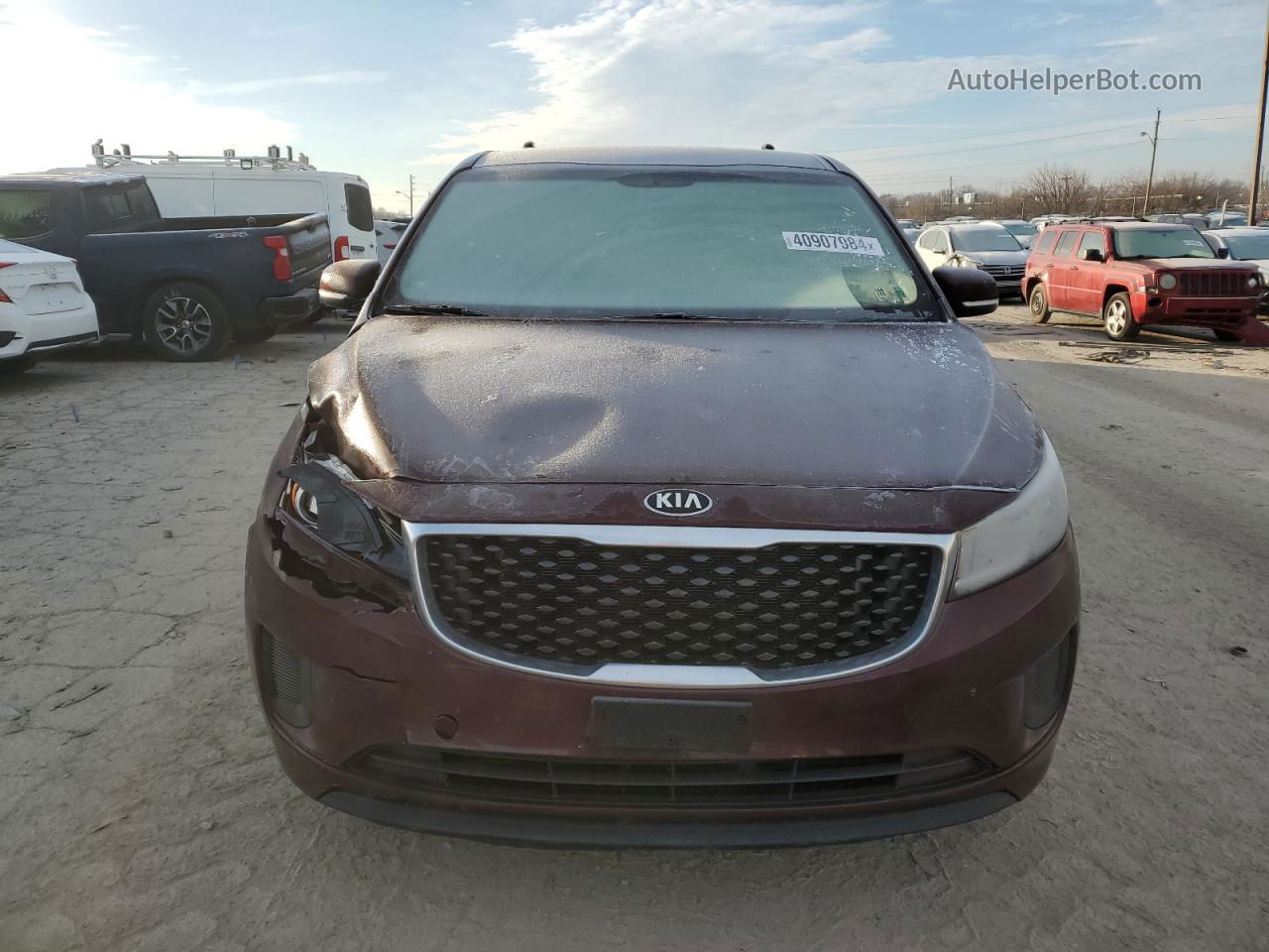 2017 Kia Sedona Lx Burgundy vin: KNDMB5C19H6219772