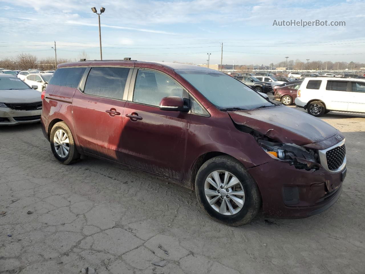 2017 Kia Sedona Lx Burgundy vin: KNDMB5C19H6219772