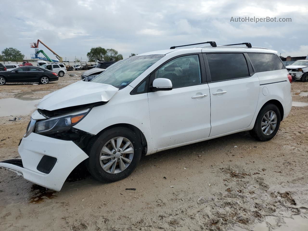 2017 Kia Sedona Lx White vin: KNDMB5C19H6254585