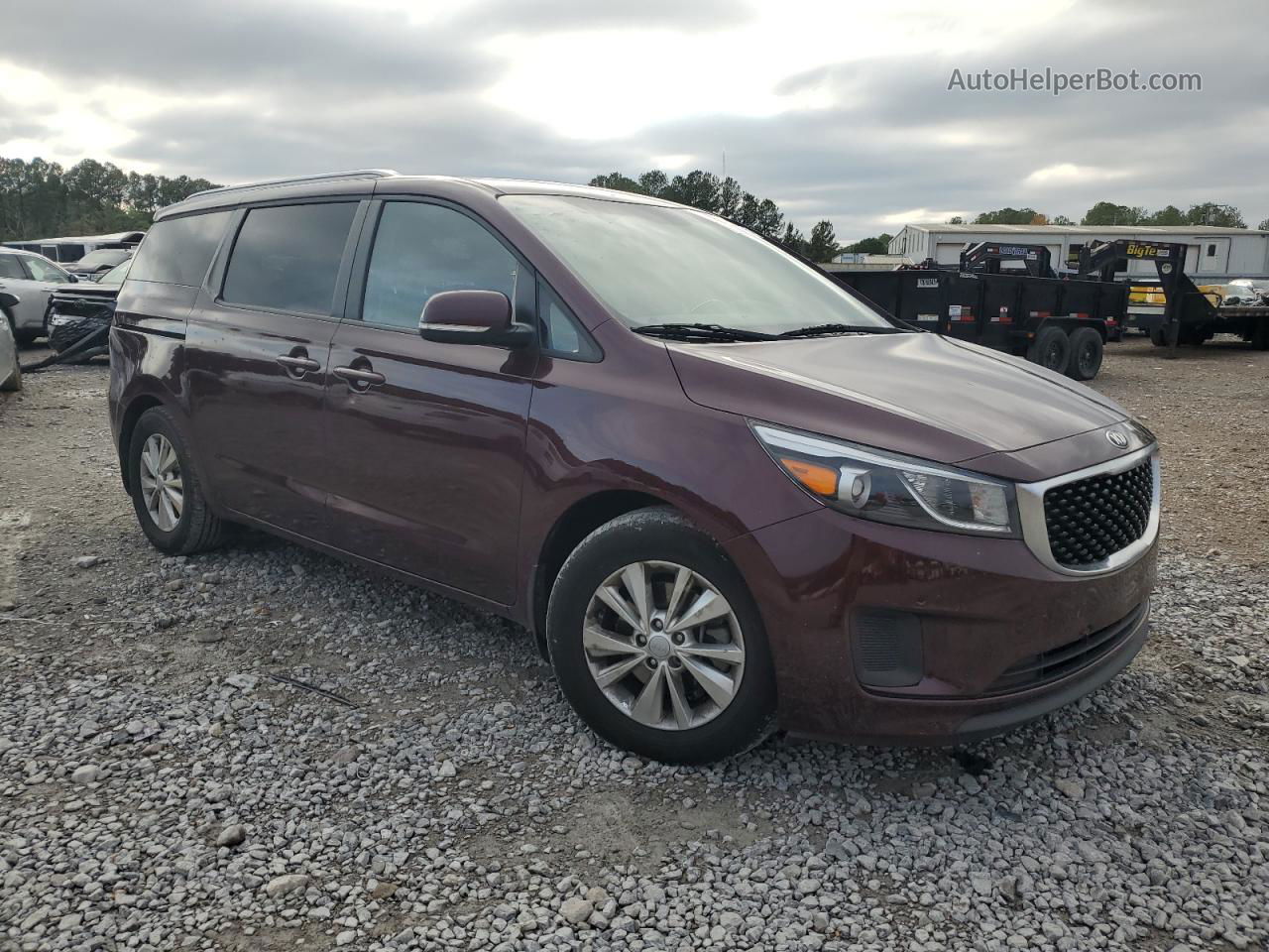 2017 Kia Sedona Lx Burgundy vin: KNDMB5C19H6338874