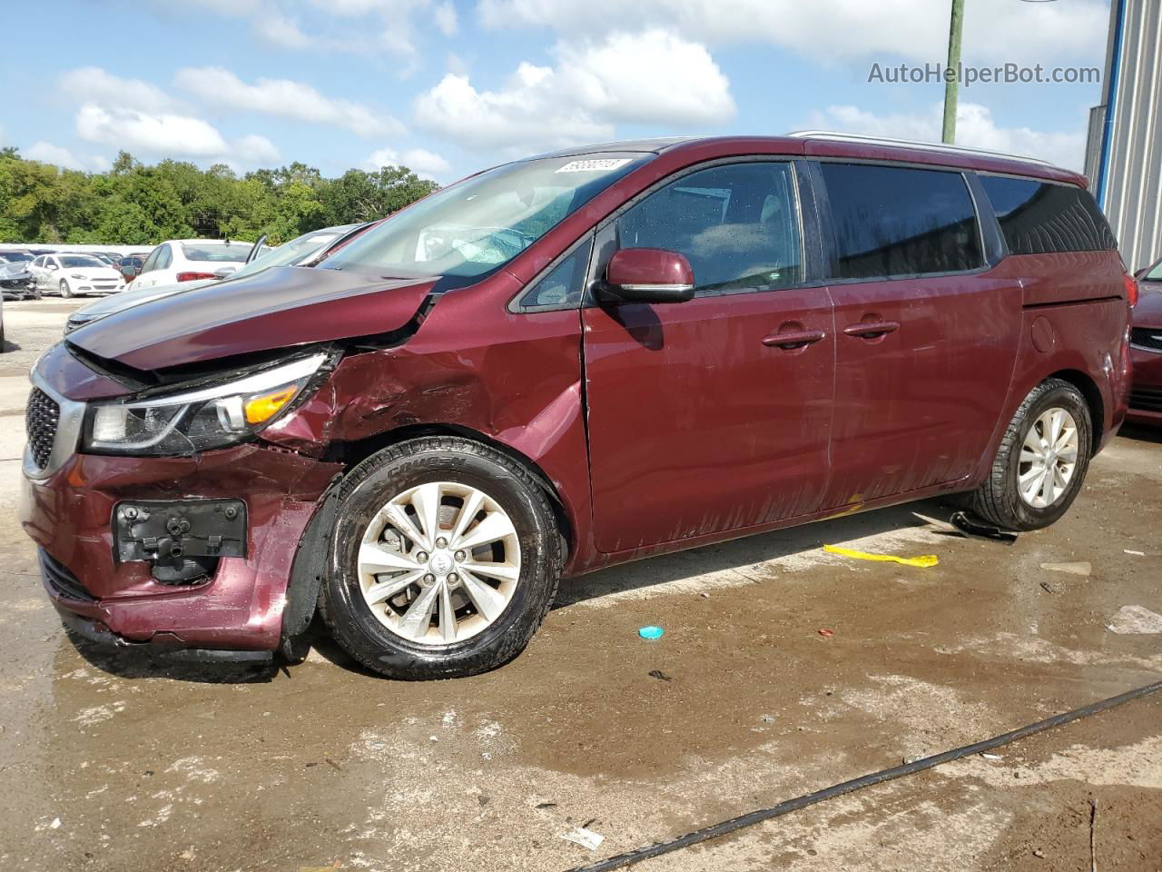 2017 Kia Sedona Lx Burgundy vin: KNDMB5C1XH6300859