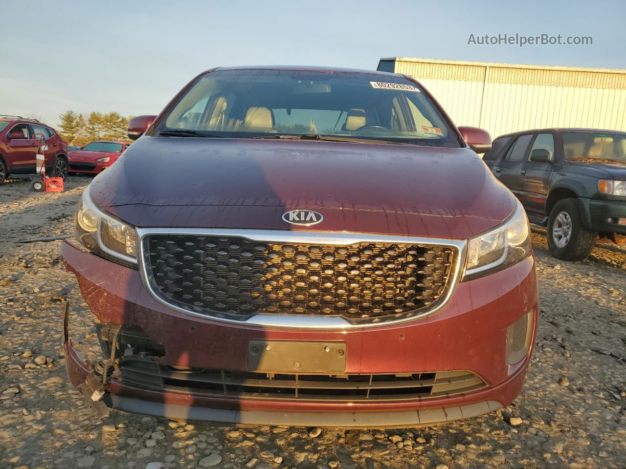 2017 Kia Sedona Lx Burgundy vin: KNDMB5C1XH6326992