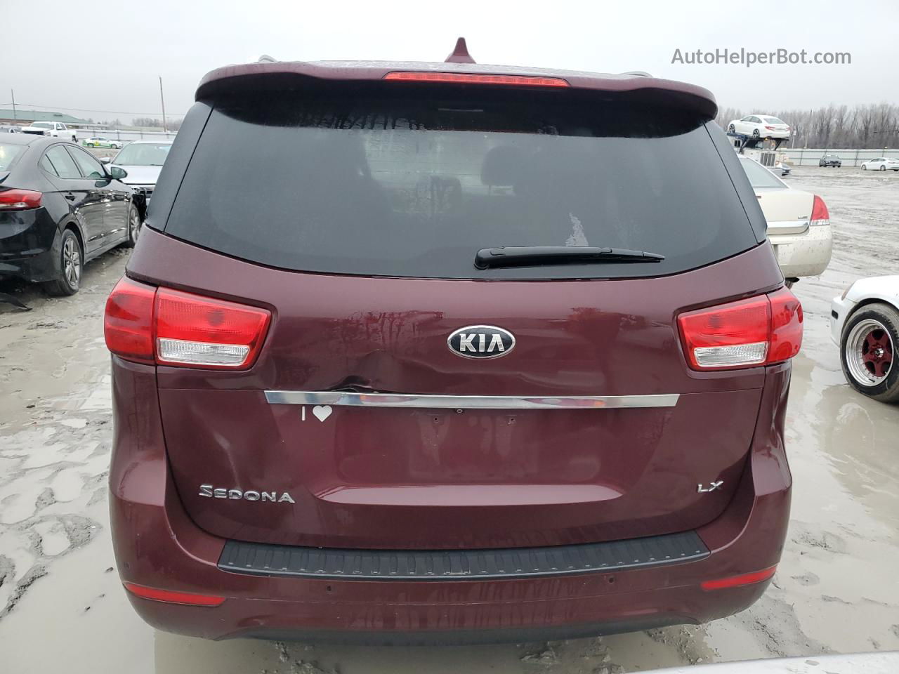 2017 Kia Sedona Lx Темно-бордовый vin: KNDMB5C1XH6327012