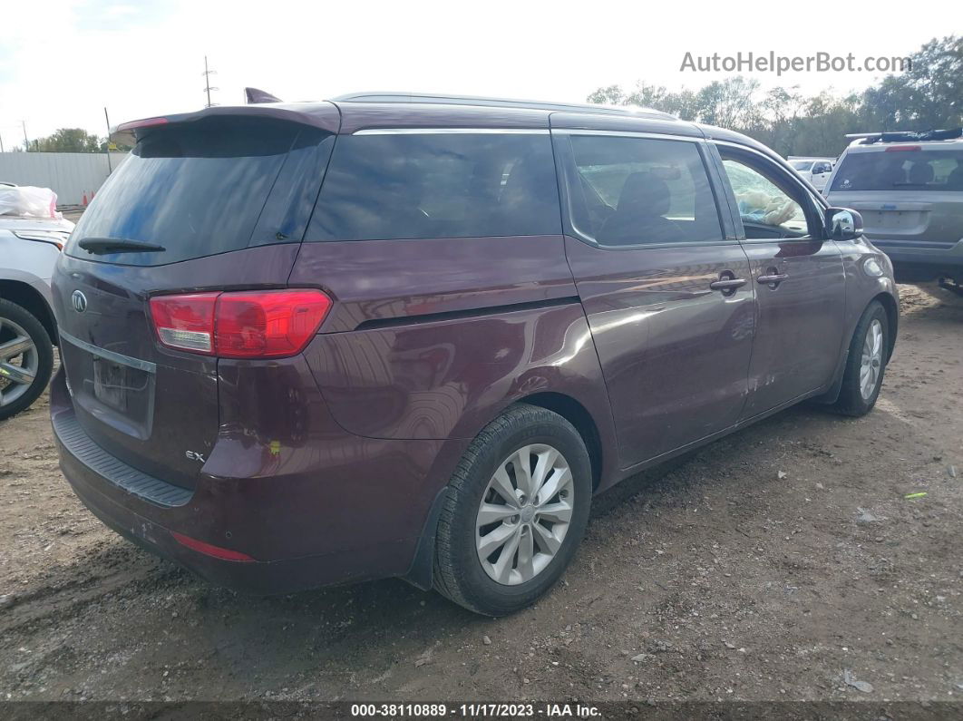 2017 Kia Sedona Ex Maroon vin: KNDMC5C11H6335089