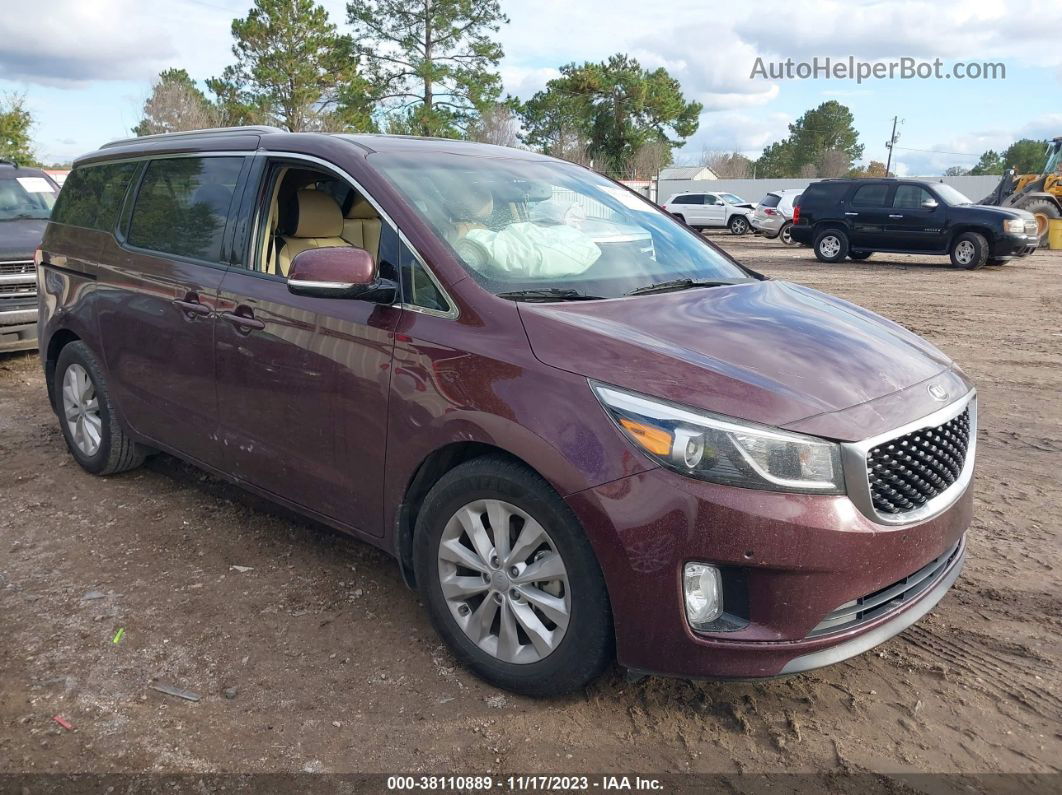 2017 Kia Sedona Ex Темно-бордовый vin: KNDMC5C11H6335089