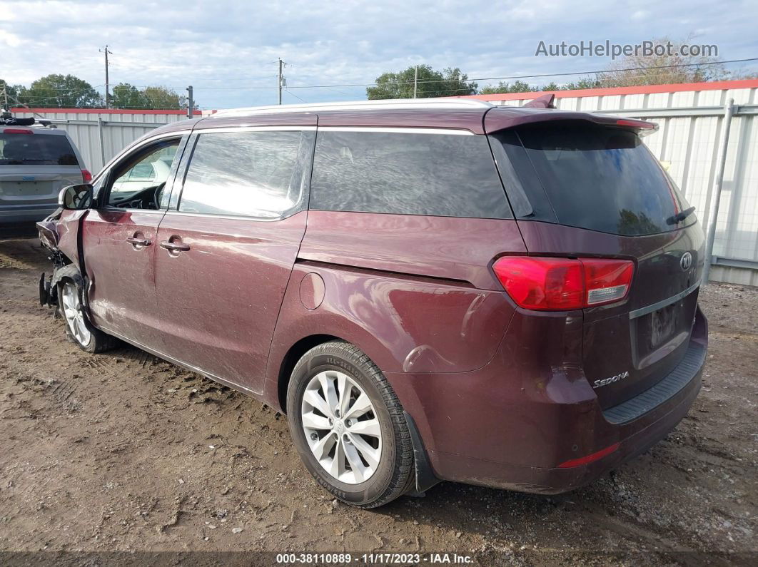 2017 Kia Sedona Ex Maroon vin: KNDMC5C11H6335089