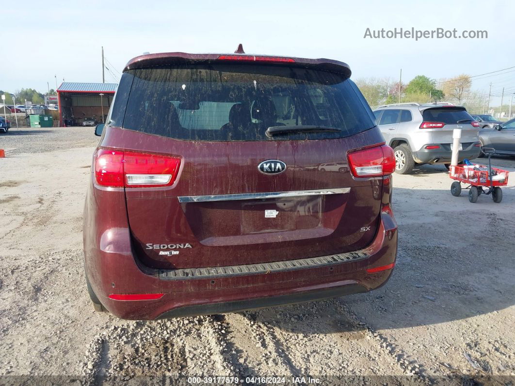 2017 Kia Sedona Sx Burgundy vin: KNDMC5C15H6269923