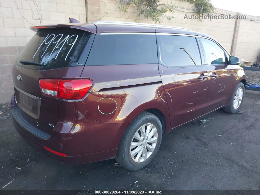 2017 Kia Sedona Ex Бордовый vin: KNDMC5C17H6273715