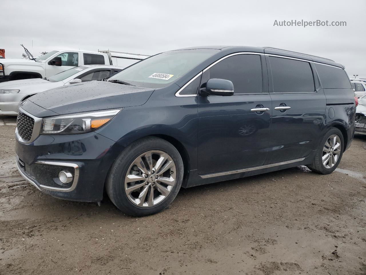 2017 Kia Sedona Sxl Blue vin: KNDME5C11H6274353