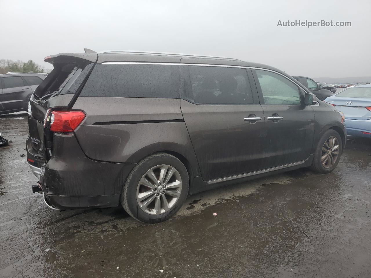 2017 Kia Sedona Sxl Brown vin: KNDME5C14H6274380