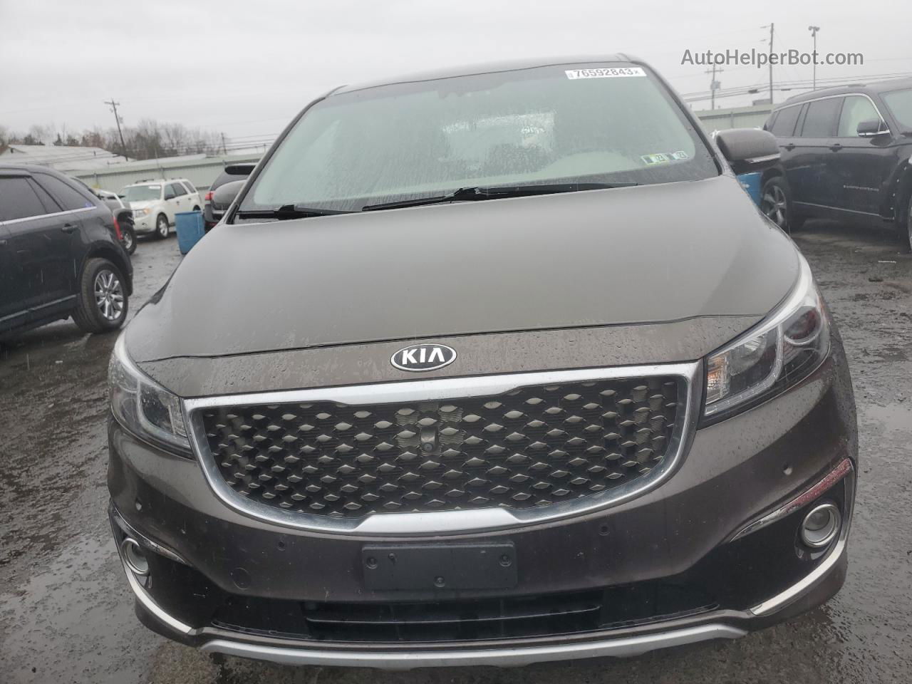 2017 Kia Sedona Sxl Brown vin: KNDME5C14H6274380