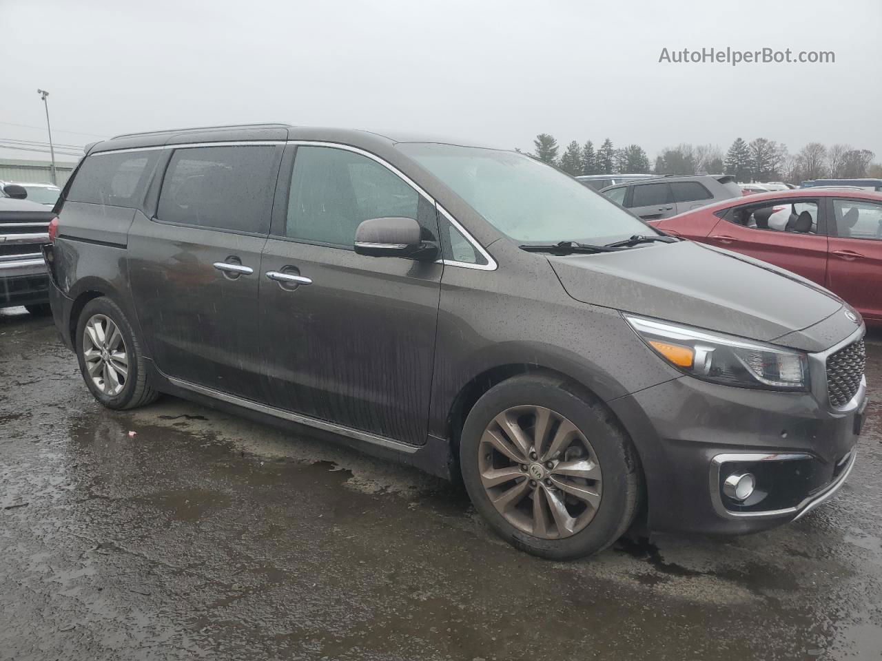 2017 Kia Sedona Sxl Brown vin: KNDME5C14H6274380