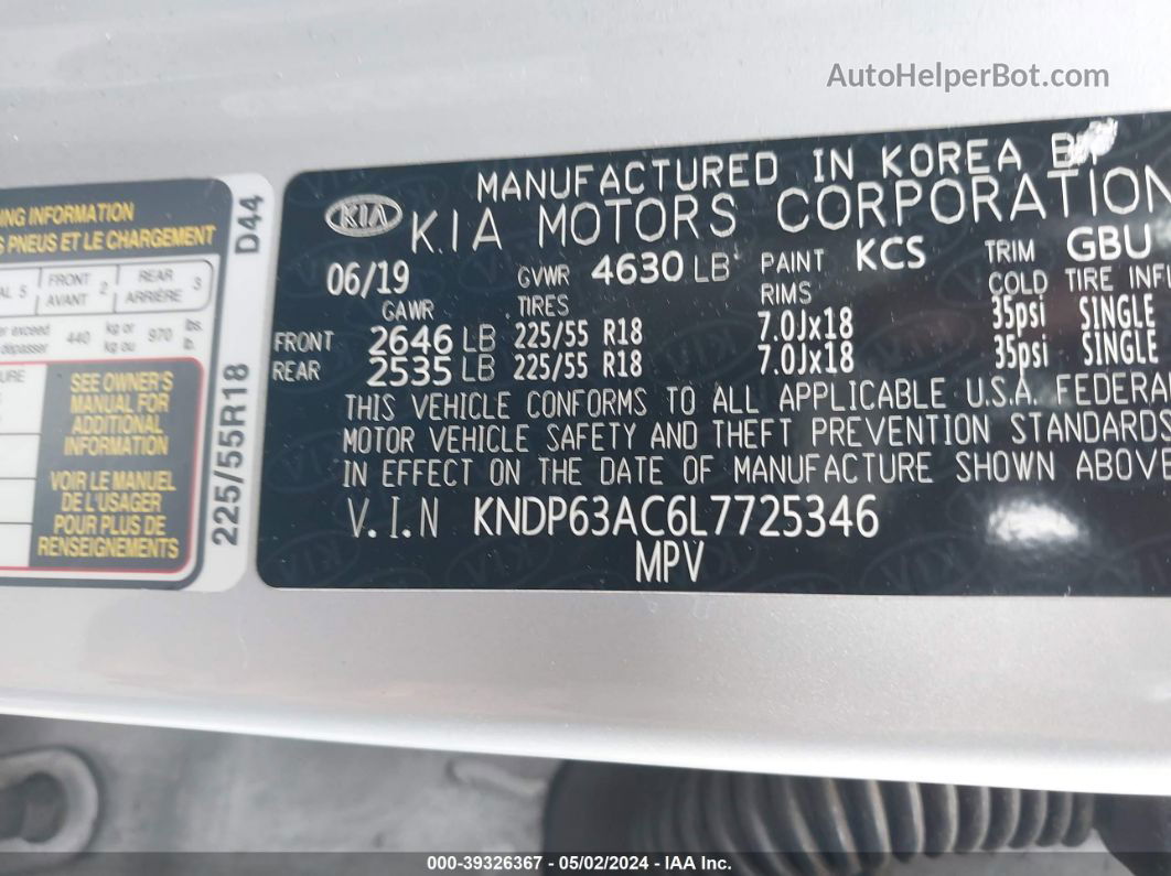 2020 Kia Sportage S Gray vin: KNDP63AC6L7725346