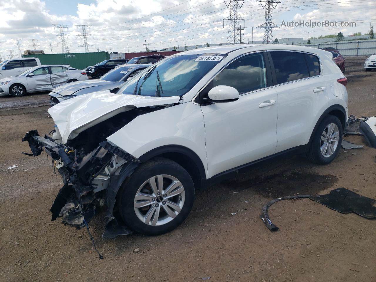 2017 Kia Sportage Lx White vin: KNDPM3AC4H7120982