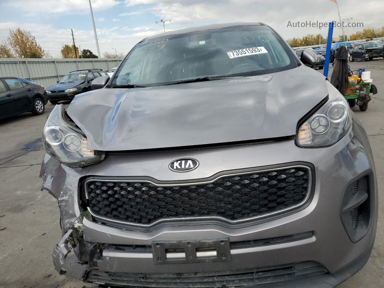 2017 Kia Sportage Lx Серый vin: KNDPM3AC7H7231185