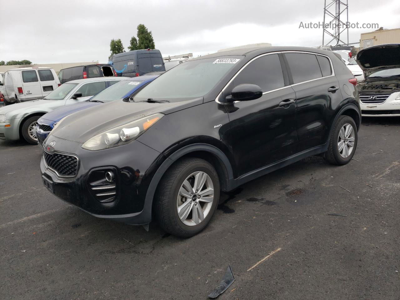 2017 Kia Sportage Lx Black vin: KNDPMCAC0H7080206