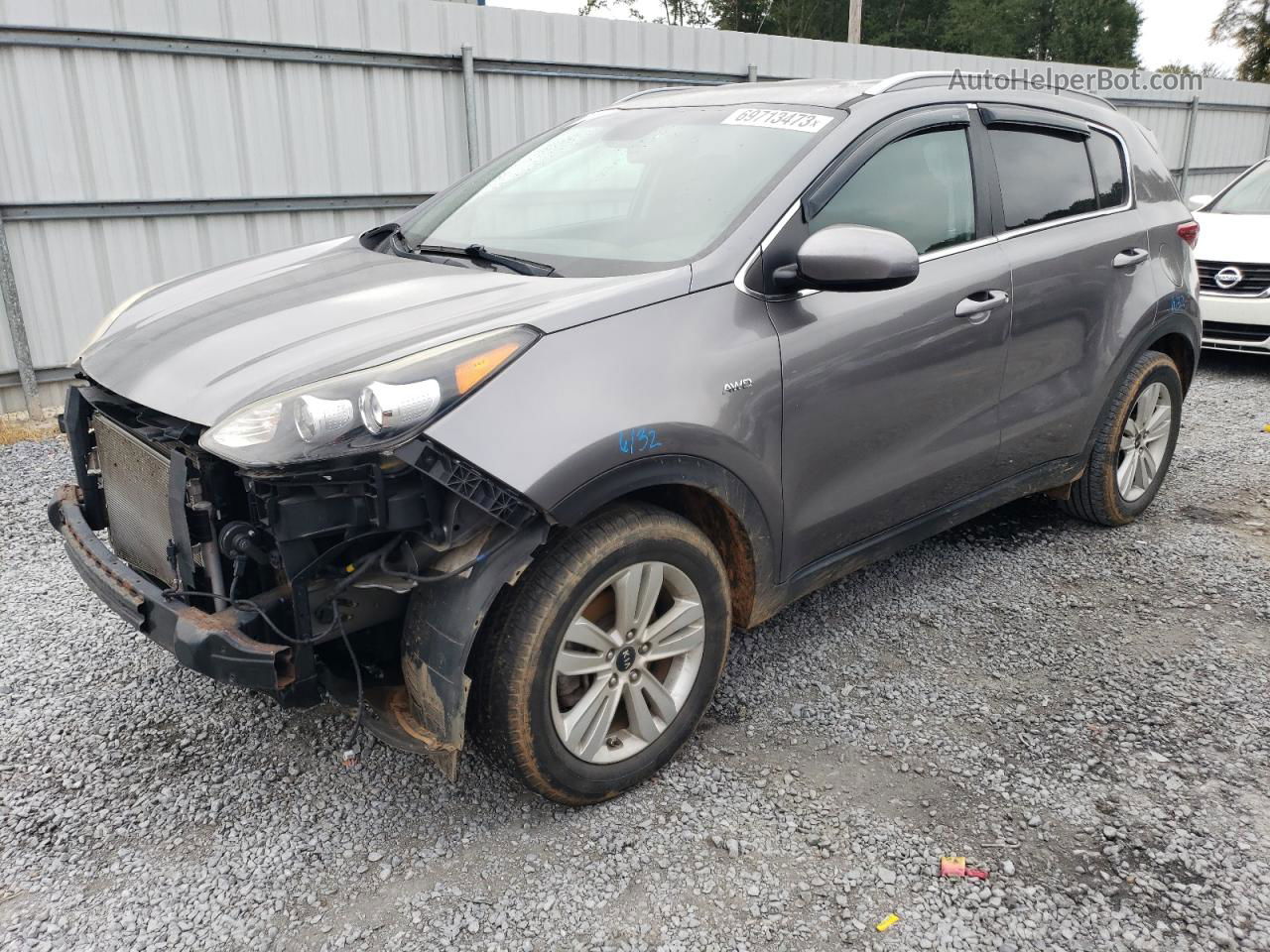 2017 Kia Sportage Lx Gray vin: KNDPMCAC2H7053556