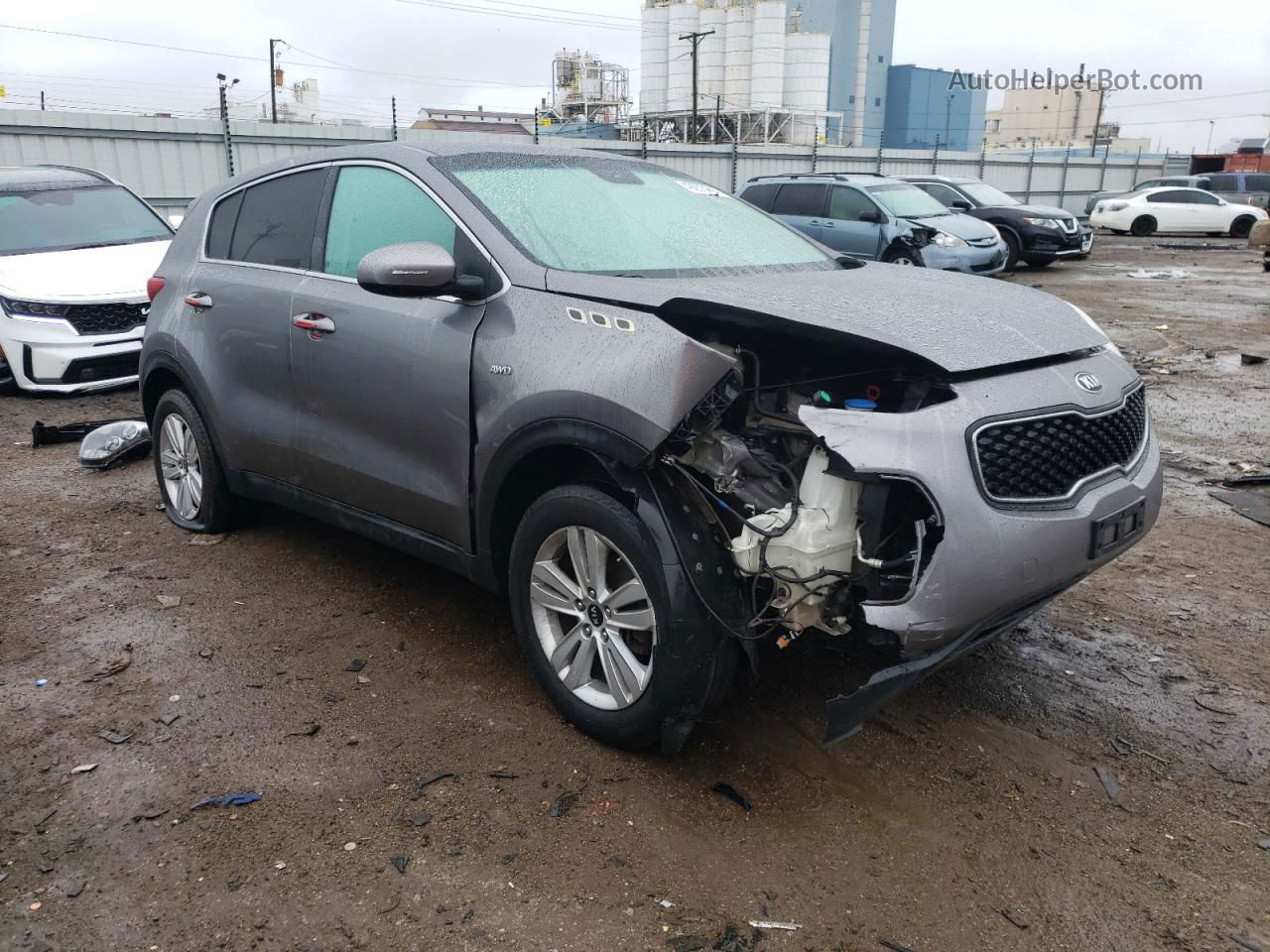 2017 Kia Sportage Lx Gray vin: KNDPMCAC2H7132046