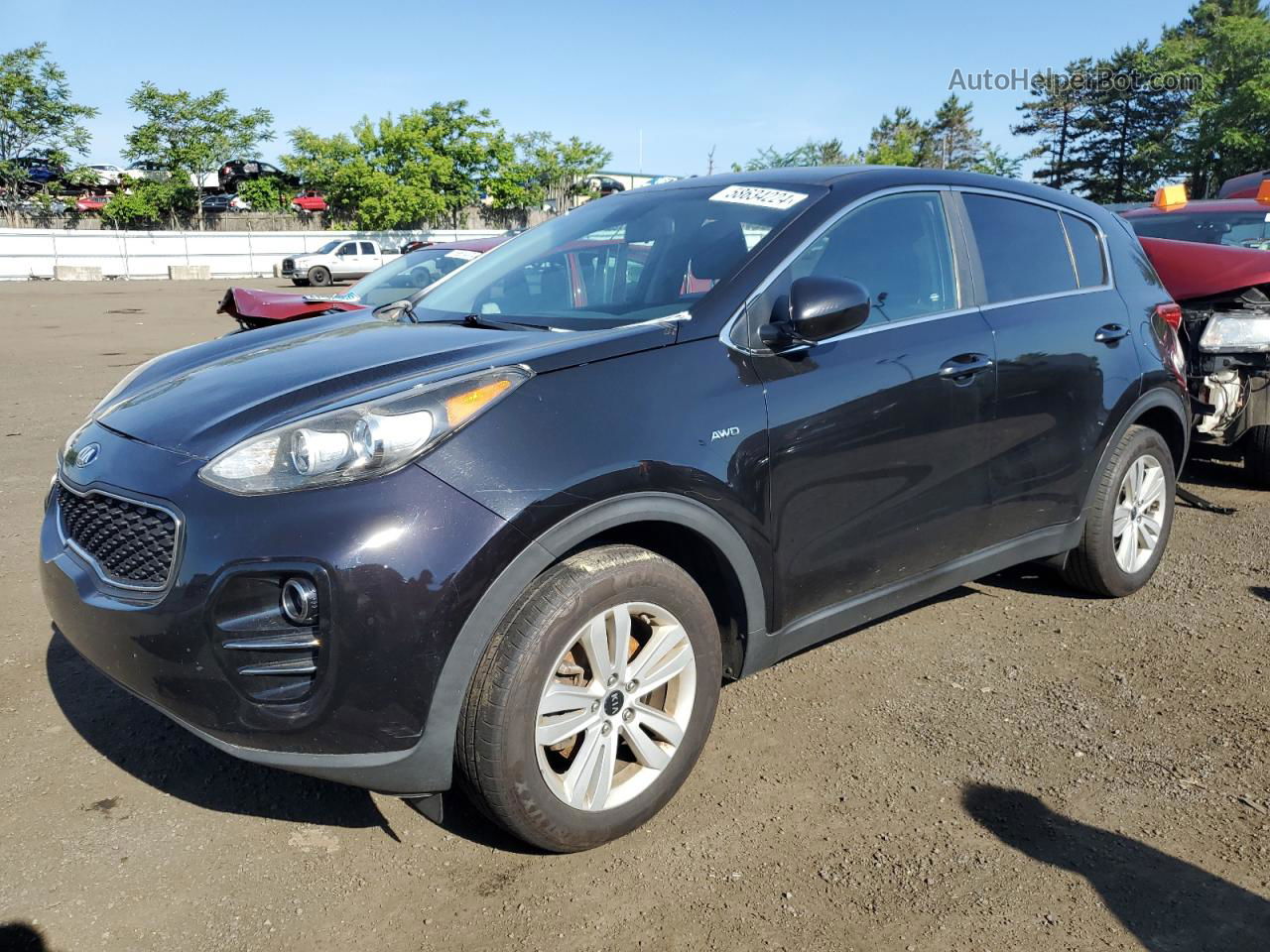 2017 Kia Sportage Lx Черный vin: KNDPMCAC3H7186603