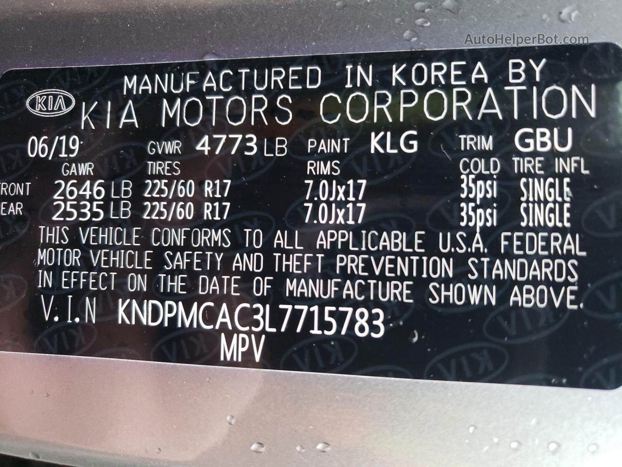 2020 Kia Sportage Lx Gray vin: KNDPMCAC3L7715783