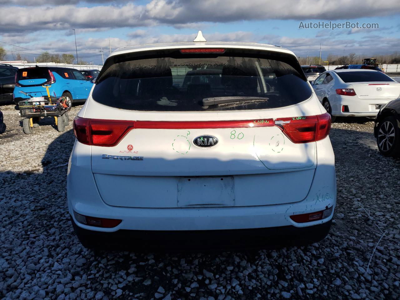 2017 Kia Sportage Lx White vin: KNDPMCAC6H7258202