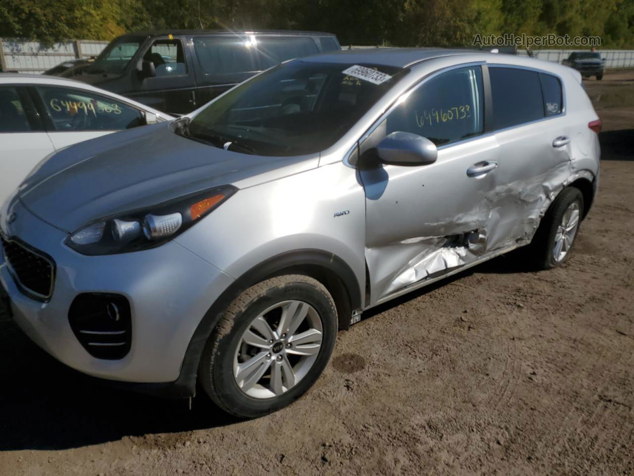 2017 Kia Sportage Lx Серебряный vin: KNDPMCAC6H7274660