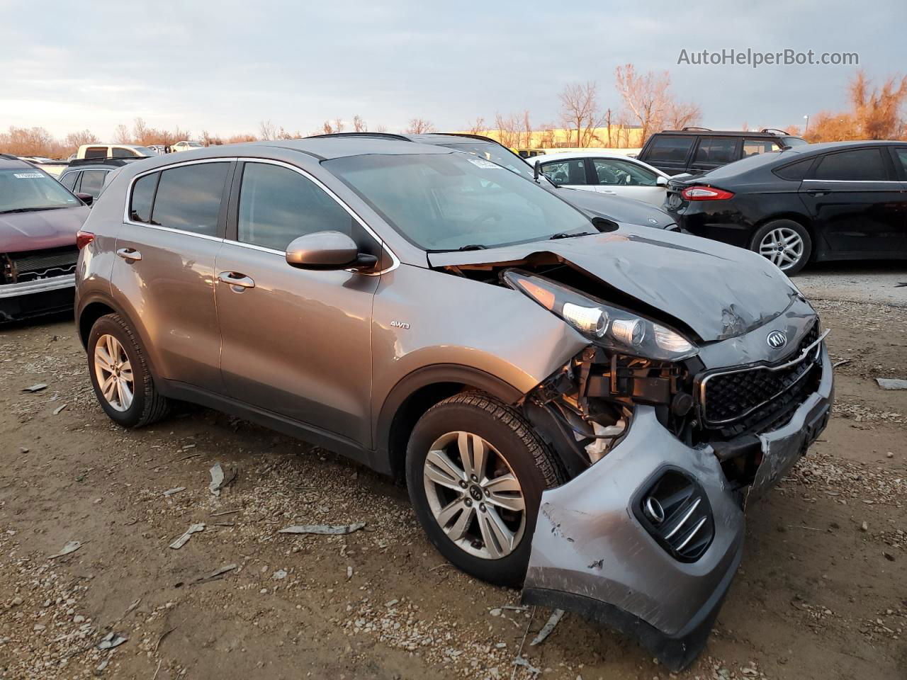 2017 Kia Sportage Lx Gray vin: KNDPMCAC7H7040625