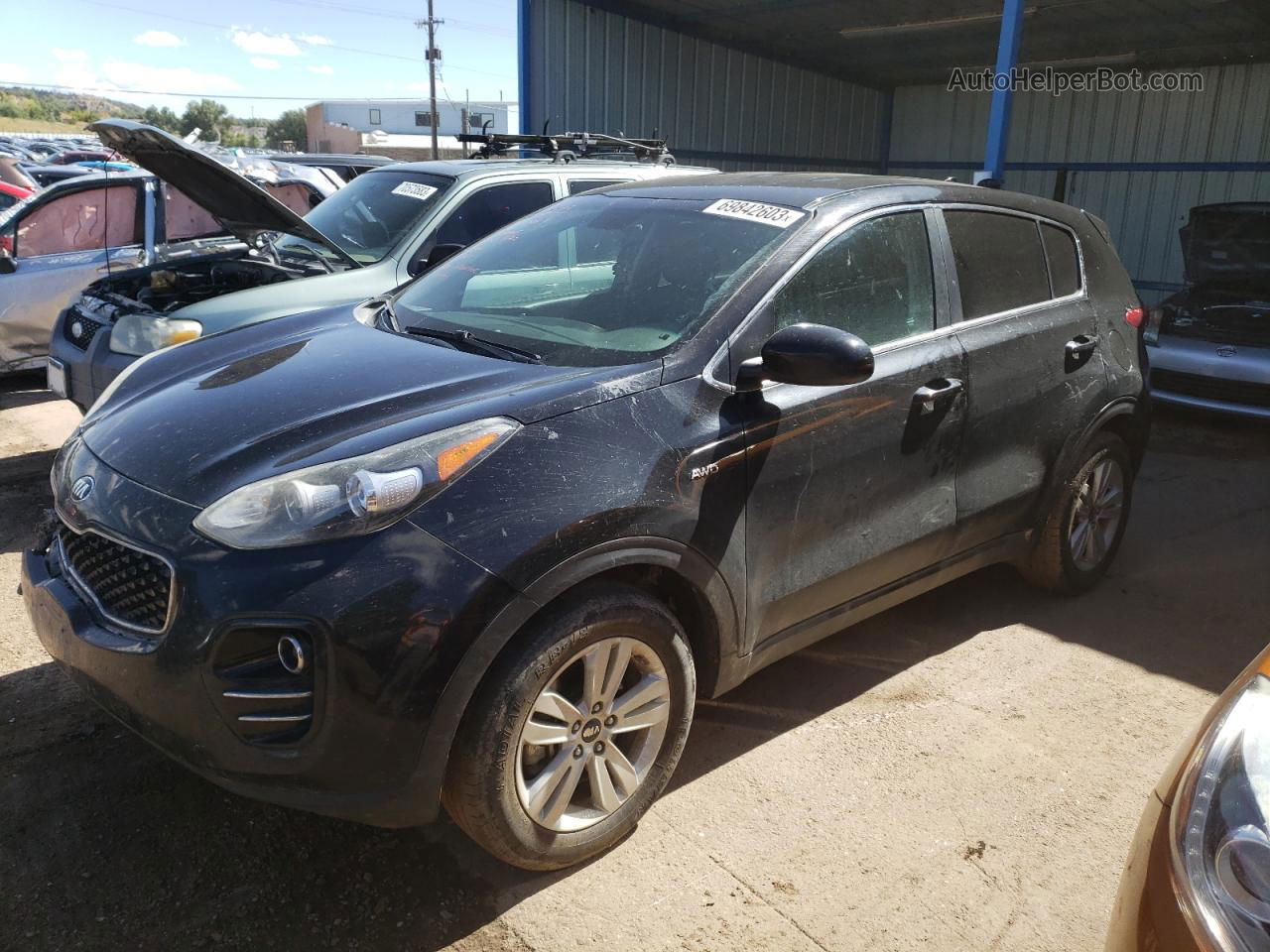 2017 Kia Sportage Lx Черный vin: KNDPMCAC8H7198813