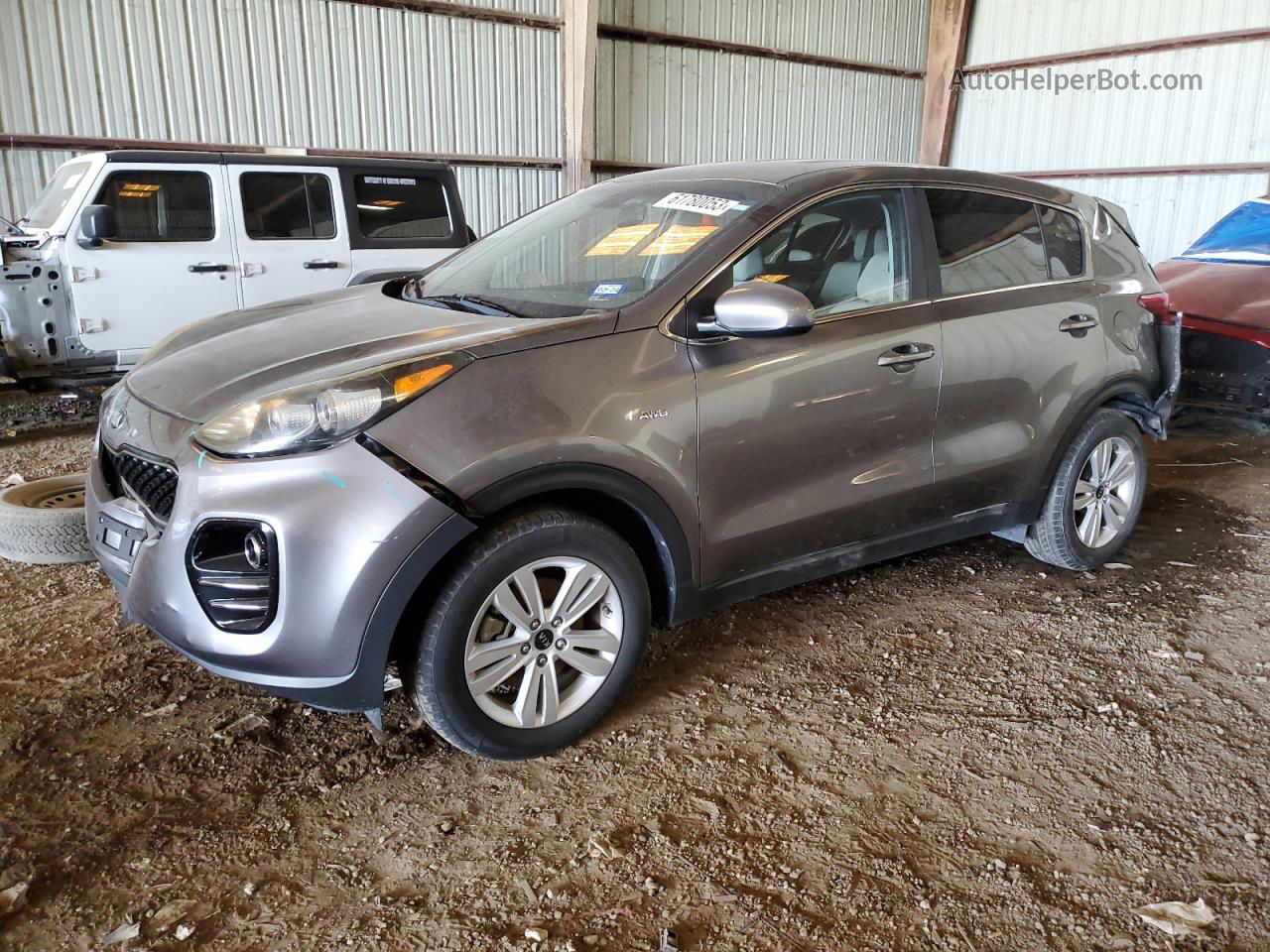 2017 Kia Sportage Lx Gray vin: KNDPMCAC9H7063405