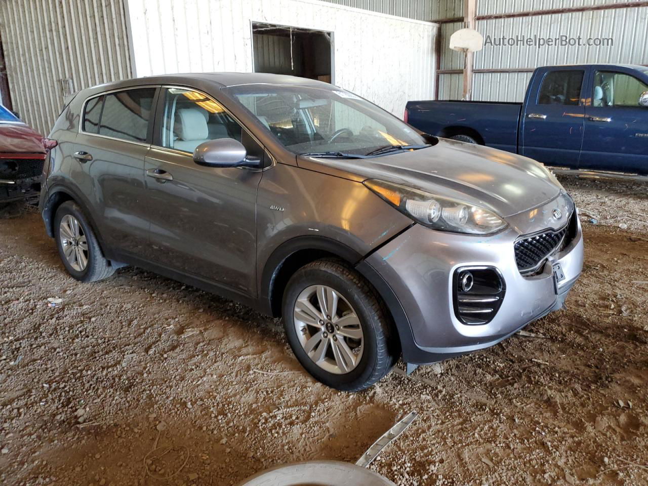 2017 Kia Sportage Lx Gray vin: KNDPMCAC9H7063405