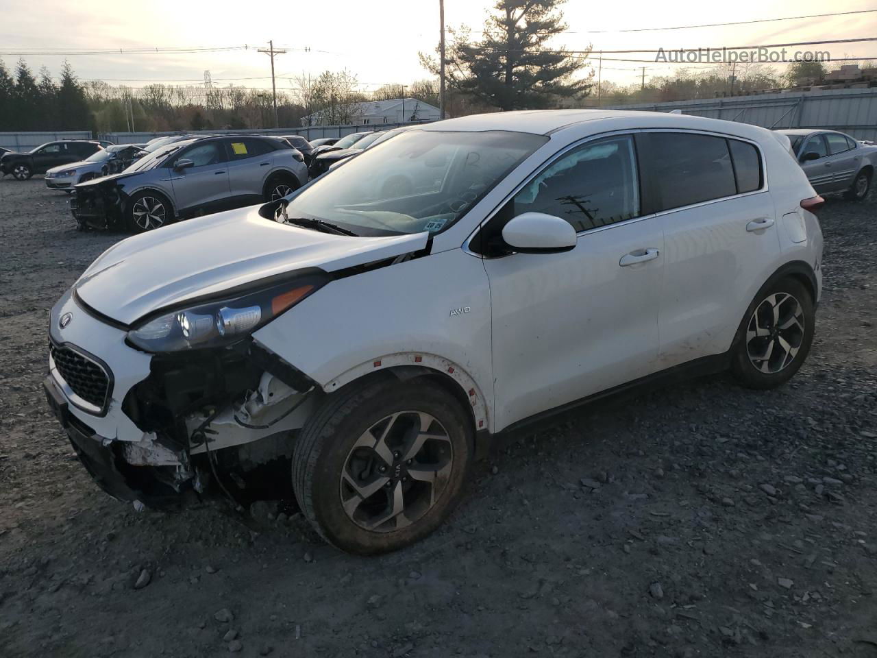 2020 Kia Sportage Lx White vin: KNDPMCACXL7667053