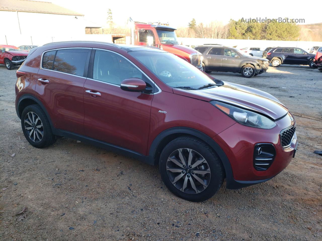 2017 Kia Sportage Ex Красный vin: KNDPNCAC2H7249431