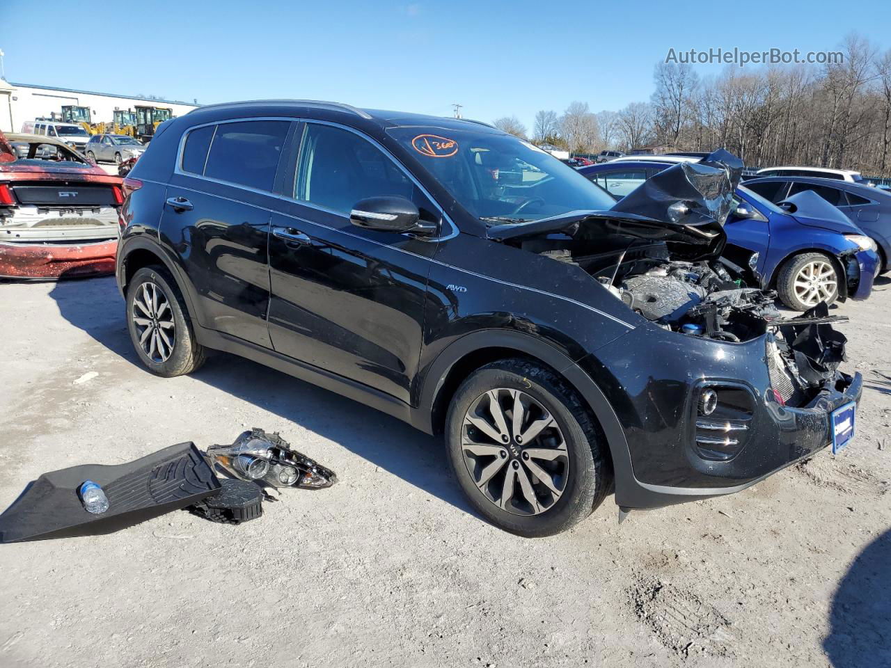 2017 Kia Sportage Ex Черный vin: KNDPNCAC6H7169615