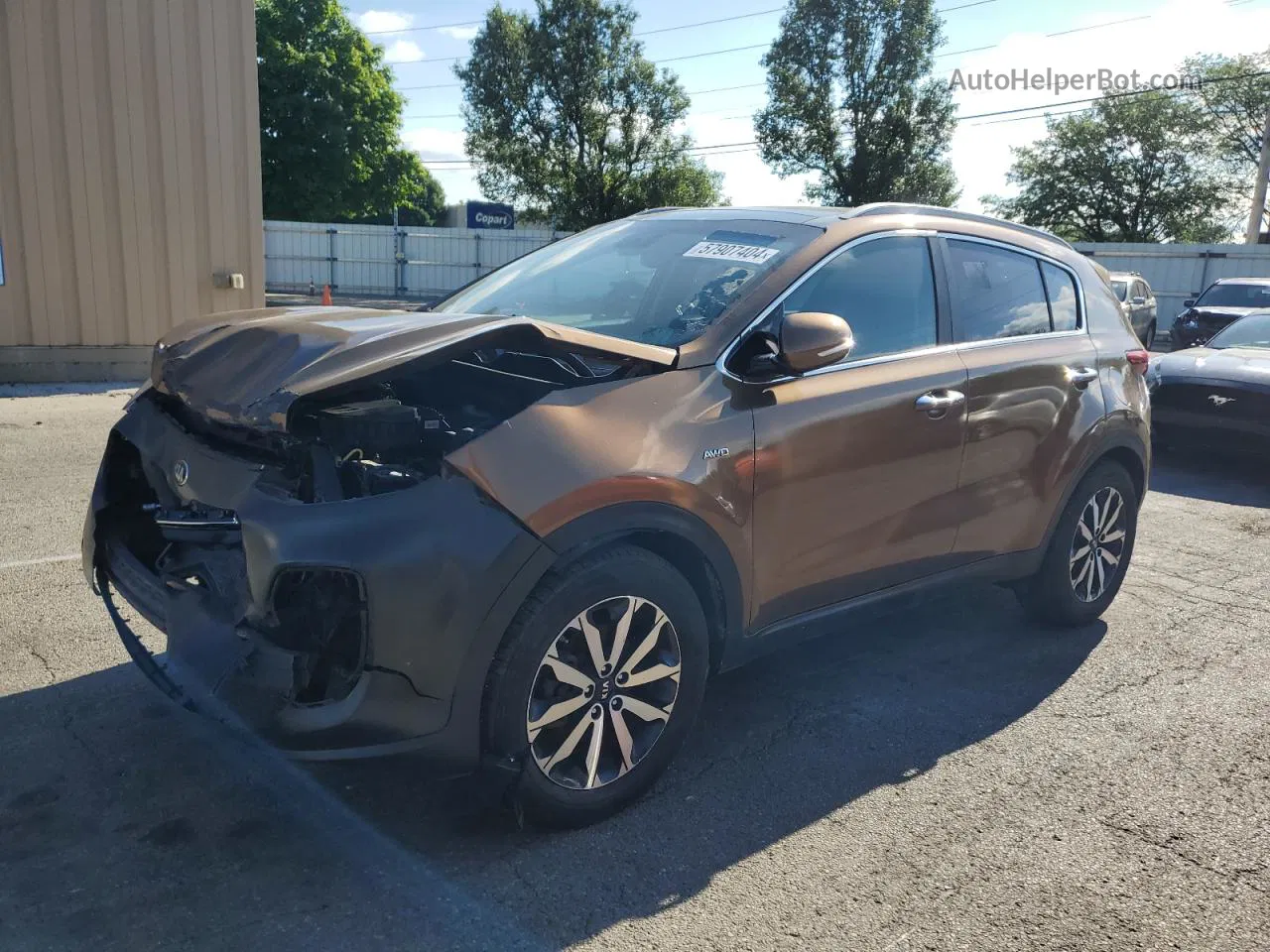 2017 Kia Sportage Ex Коричневый vin: KNDPNCAC6H7292248