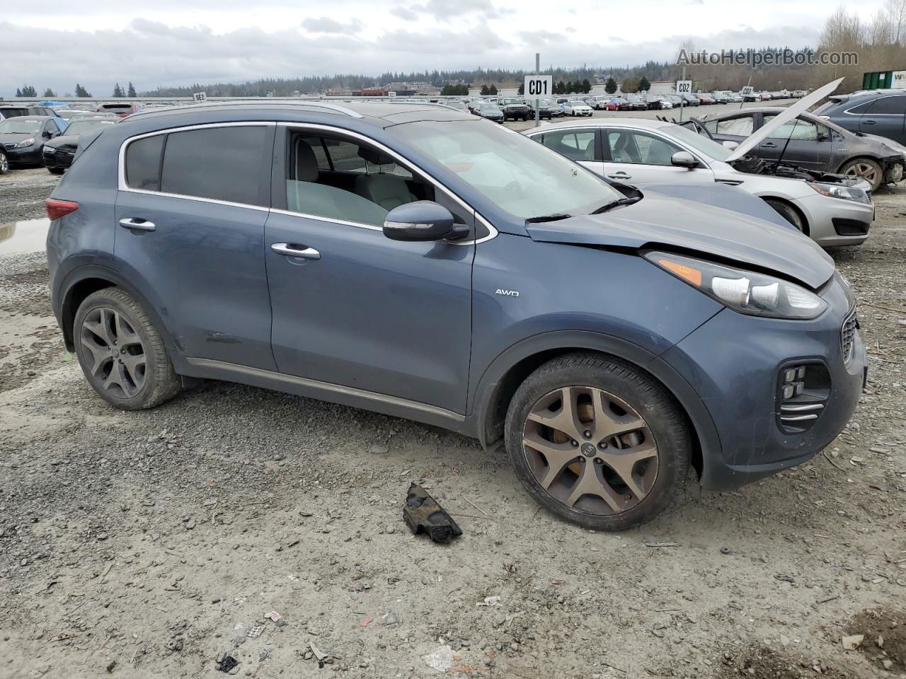 2017 Kia Sportage Sx Синий vin: KNDPRCA66H7249768