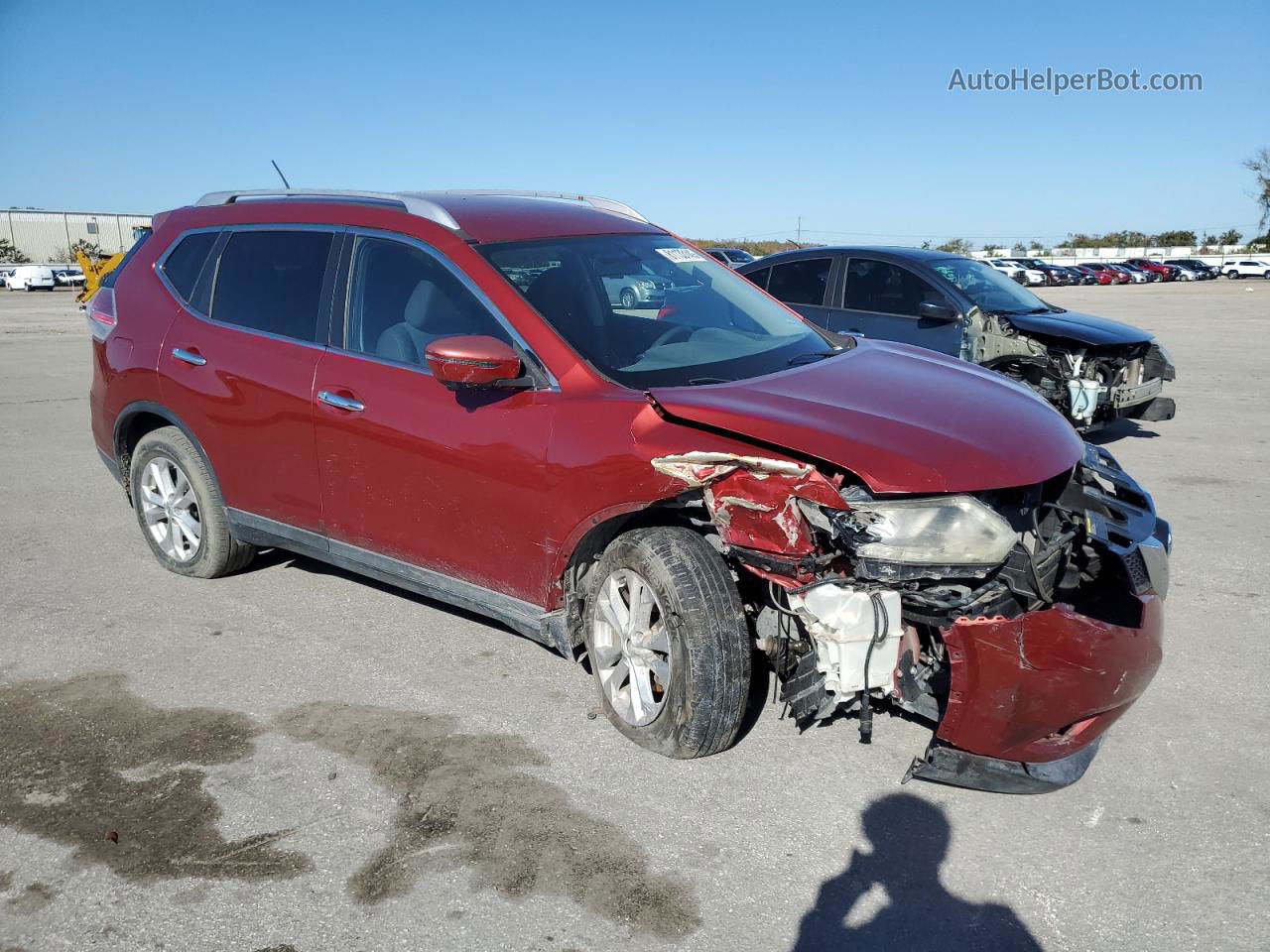 2016 Nissan Rogue S Red vin: KNMAT2MT0GP598555