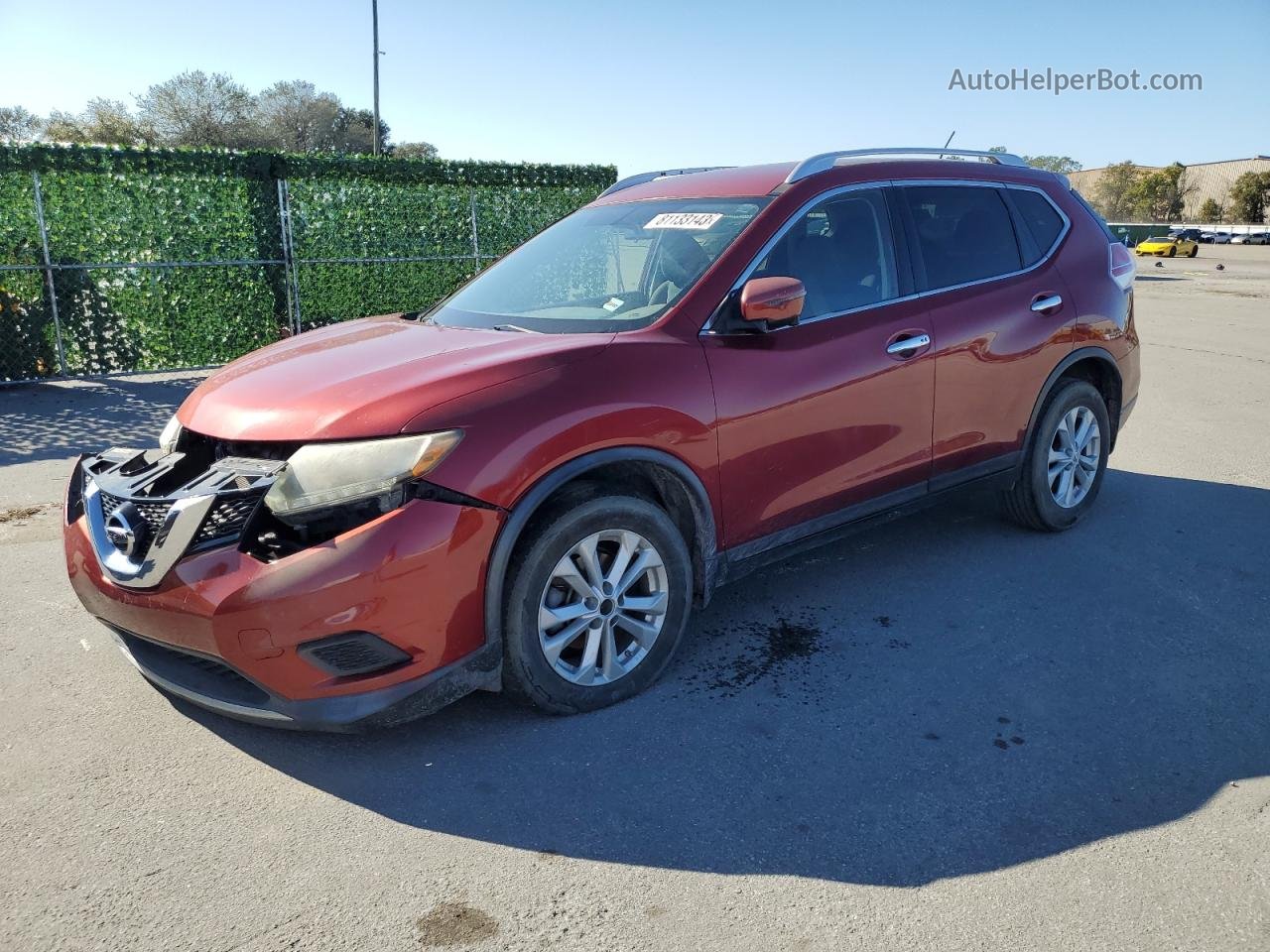 2016 Nissan Rogue S Red vin: KNMAT2MT0GP598555