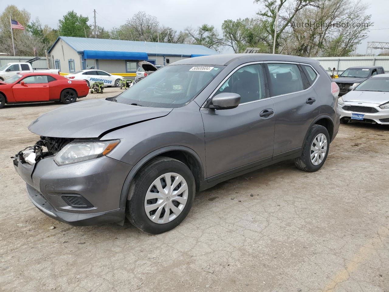 2016 Nissan Rogue S Gray vin: KNMAT2MT0GP702400