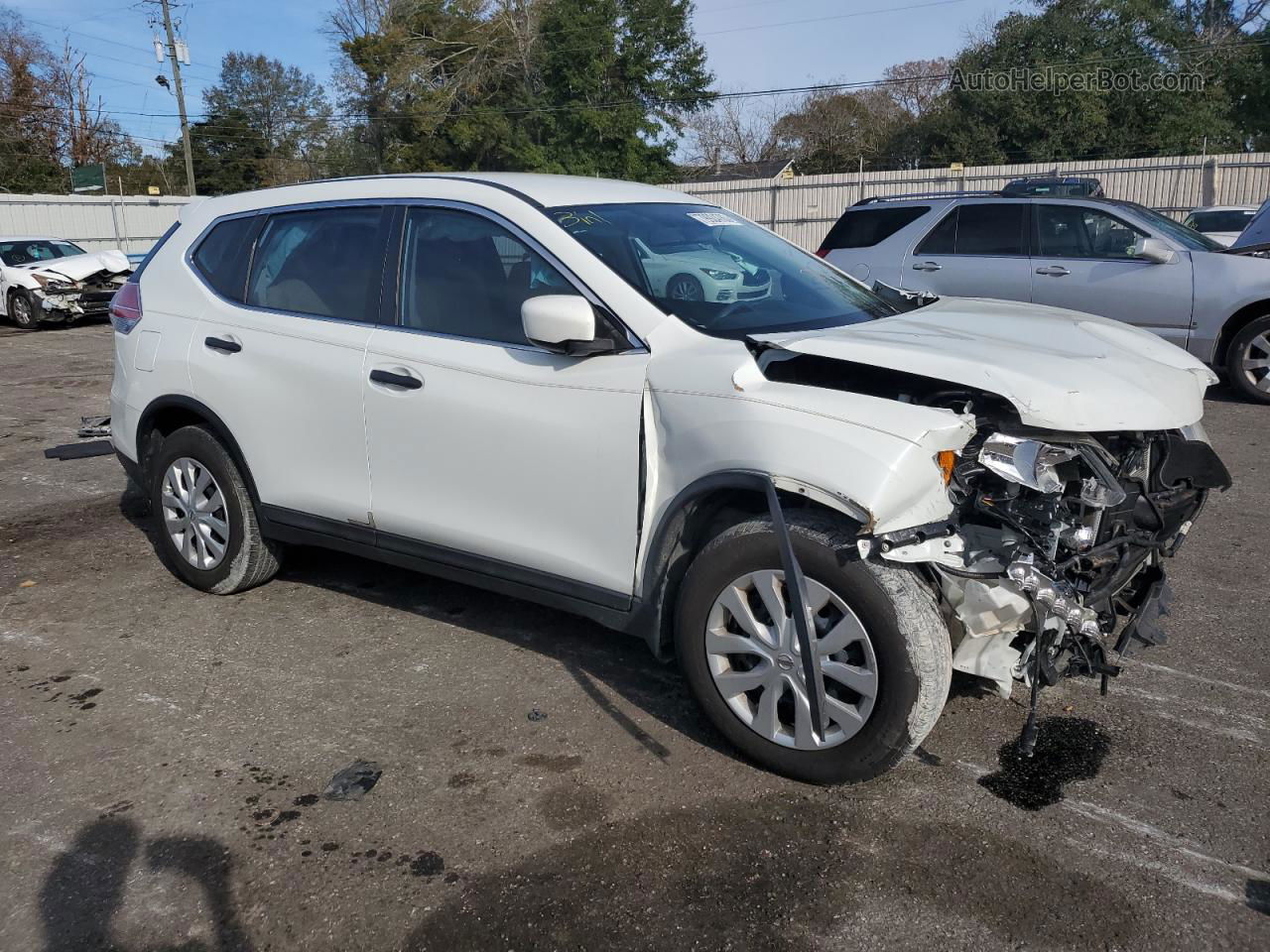 2016 Nissan Rogue S White vin: KNMAT2MT1GP614259