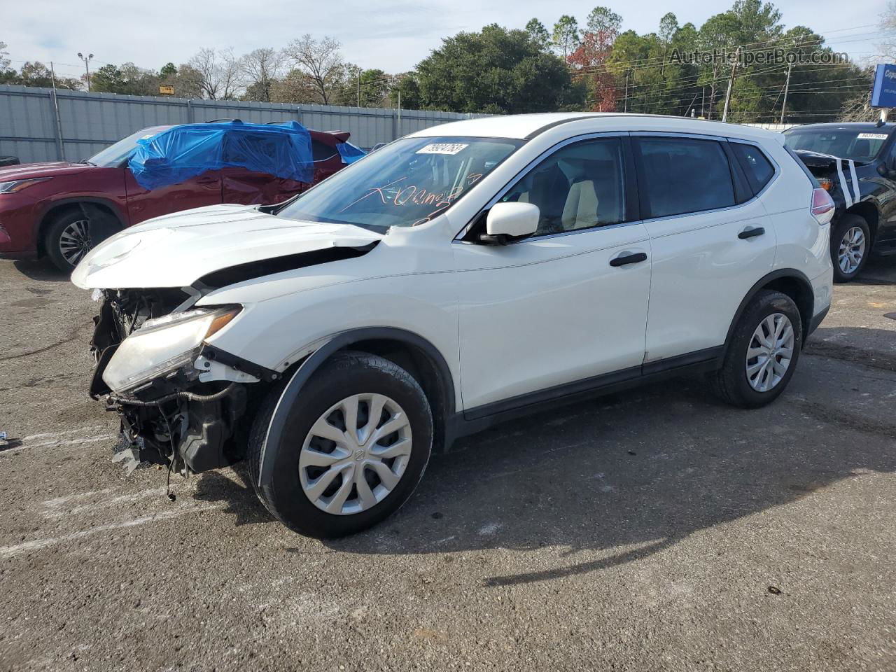 2016 Nissan Rogue S White vin: KNMAT2MT1GP614259