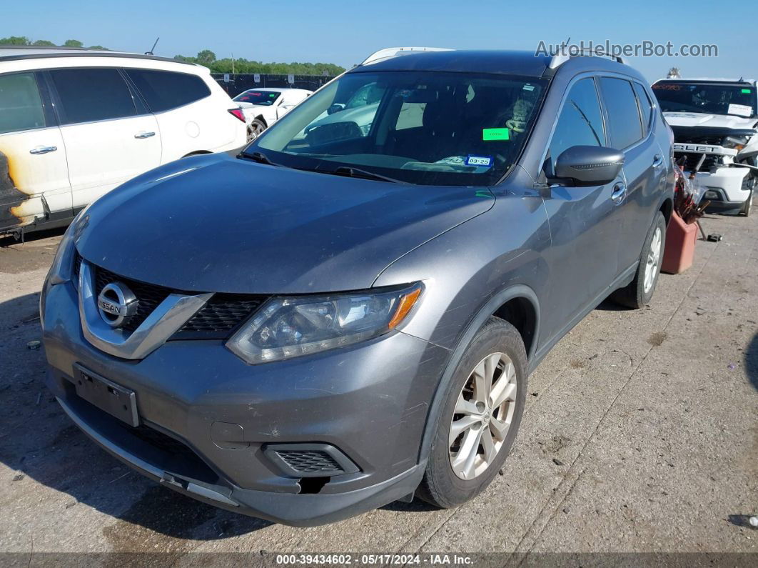 2016 Nissan Rogue S/sl/sv Gray vin: KNMAT2MT1GP711803