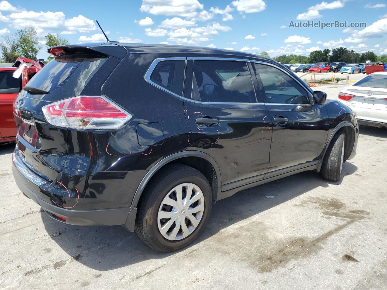 2016 Nissan Rogue S Черный vin: KNMAT2MT1GP731419