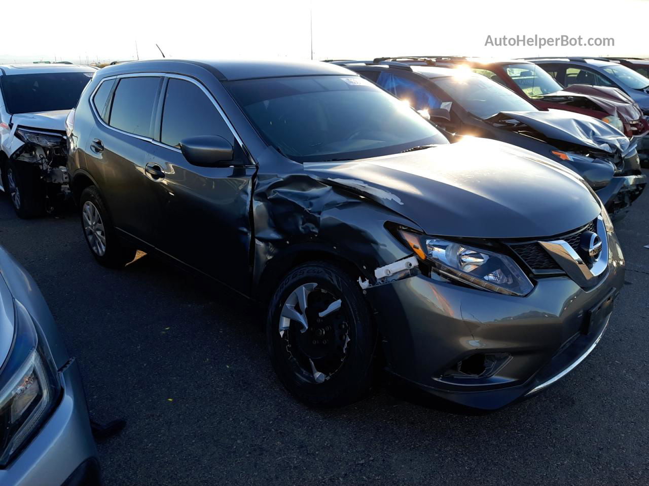 2016 Nissan Rogue S Gray vin: KNMAT2MT2GP641213